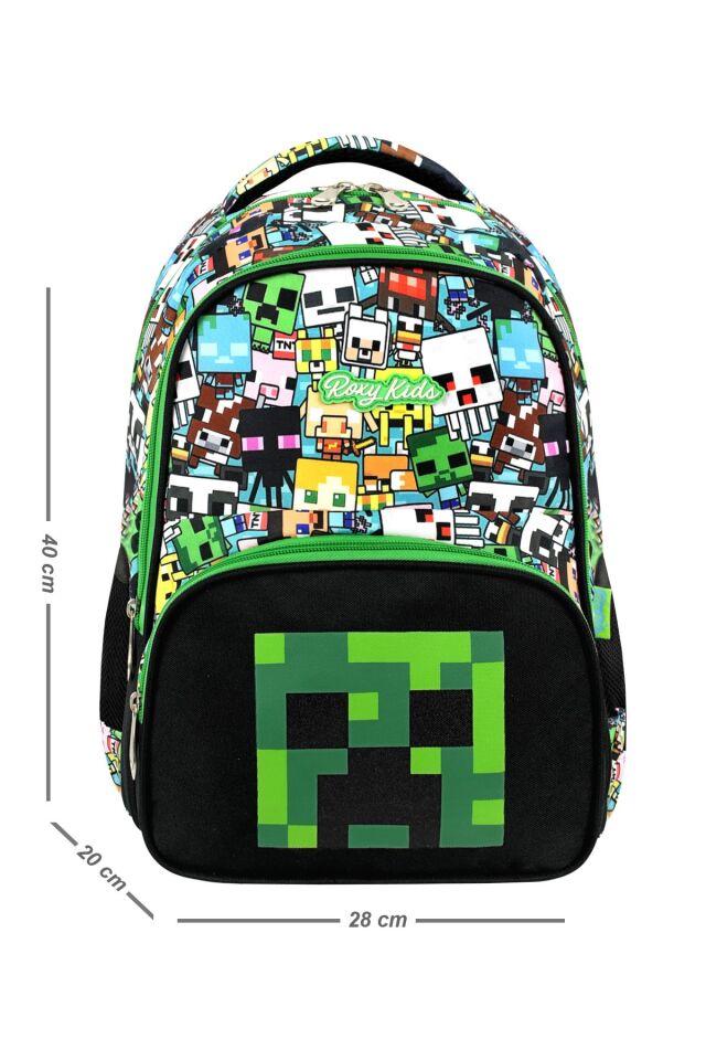 Mine Creeper 3'lü Set Ilkokul Çantası, Termal Beslenme Çantası Ve Kalem Kutusu Seti