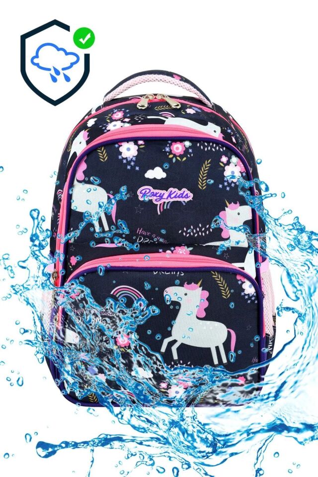 Lisanslı Unicorn 3'lü Set İlkokul Çantası, Termal Beslenme Çantası ve Kalem Kutusu Seti