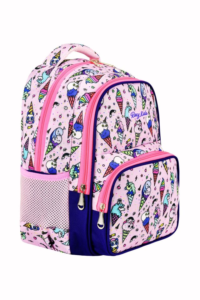 Lisanslı Dondurma 3'lü Set İlkokul Çantası, Termal Beslenme Çantası ve Kalem Kutusu Seti