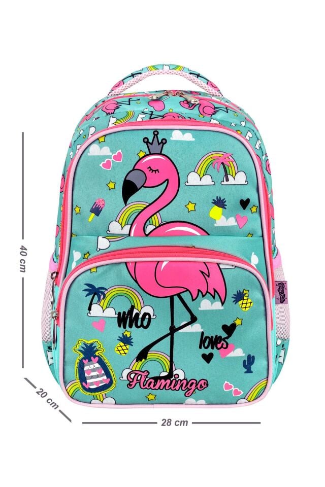 Lisanslı Flamingo 3'lü Set İlkokul Çantası, Termal Beslenme Çantası ve Kalem Kutusu Seti