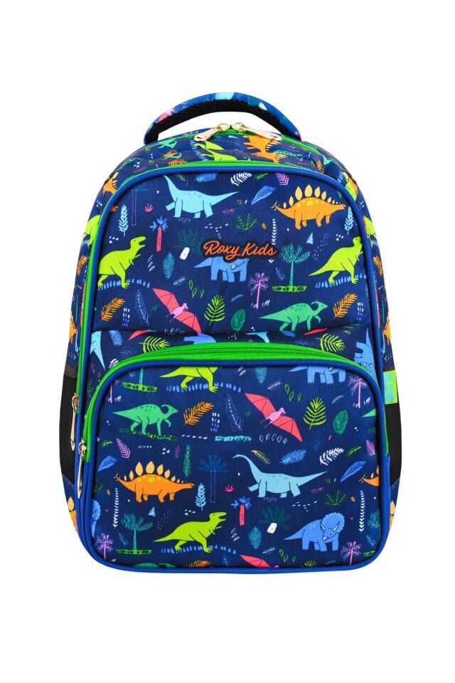 Lisanslı Dinozor Desenli 3'lü Set Ilkokul Çantası, Termal Beslenme Çantası Ve Kalem Kutusu Seti