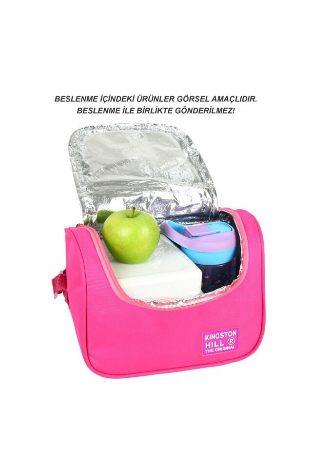 Lisanslı Pembe Termal Isı Yalıtımlı Beslenme Çantası