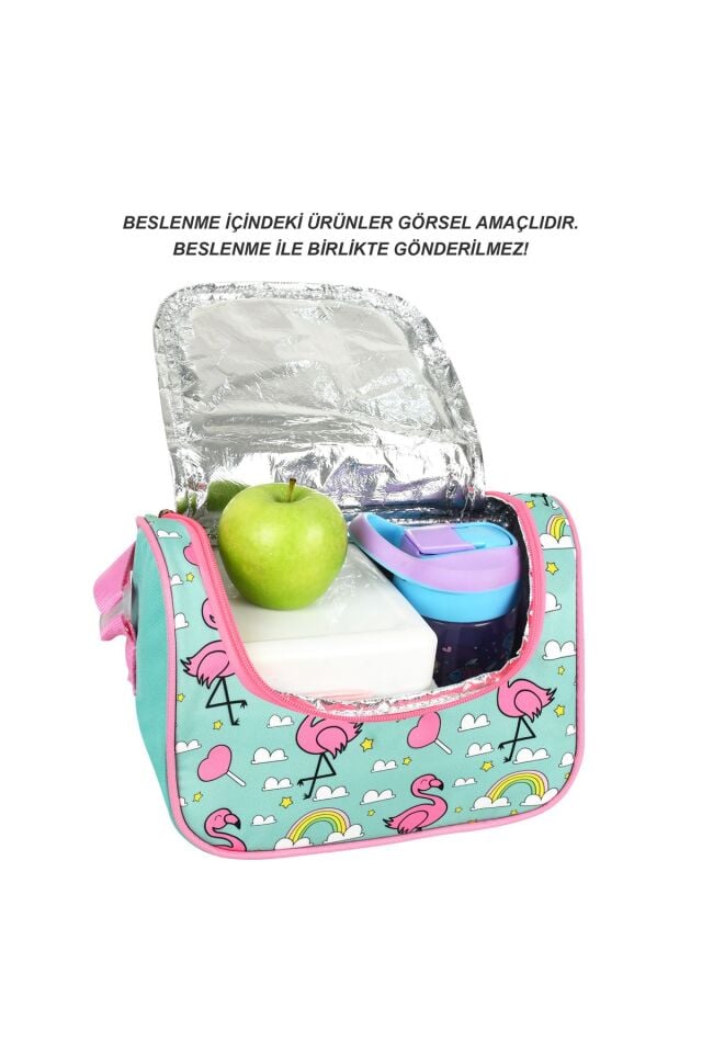 Lisanslı Flamingo Su Geçirmez Termal Isı Yalıtımlı Beslenme Çantası