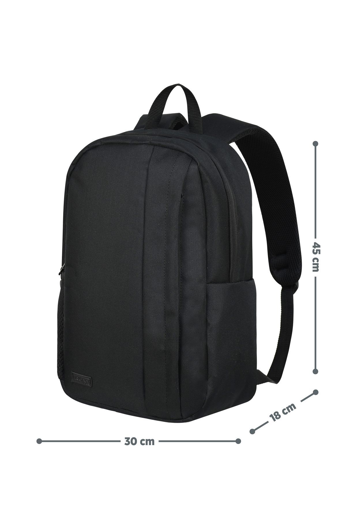 Siyah Günlük ve Okul Kullanımına Uygun Siyah Su Geçirmez Sünger Destekli Sırt Çantası