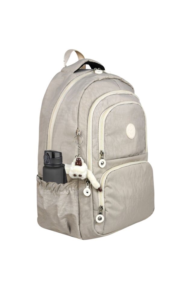 Krinkıl Kumaş Hafif Sırt Çantası - Okul/Günlük Kullanıma Uygun , Su Geçirmez , Çok Bölmeli