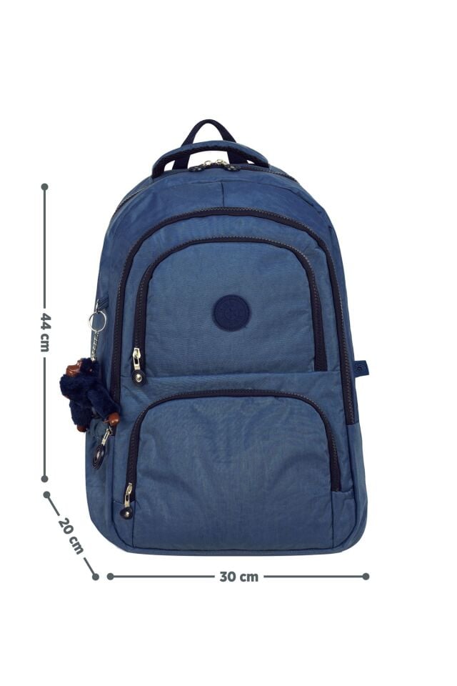 Krinkıl Kumaş Hafif Sırt Çantası - Okul/Günlük Kullanıma Uygun , Su Geçirmez , Çok Bölmeli