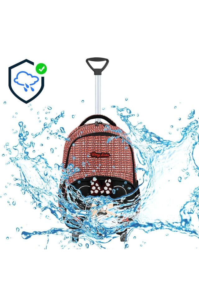 Minnie Mouse Portatif Çekçek 3'lü Set İlkokul Çantası, Termal Beslenme Ve Kalem Kutusu Seti