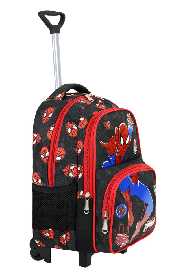 Örümcek Baskılı Portatif Çekçek 3'lü Set İlkokul Çantası, Termal Beslenme Ve Kalem Kutusu Seti