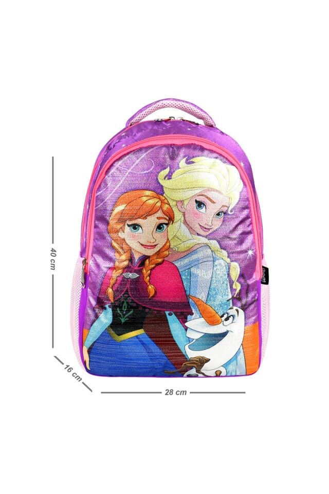 Simli Frozen Elsa İlkokul ve Beslenme Çantası Seti