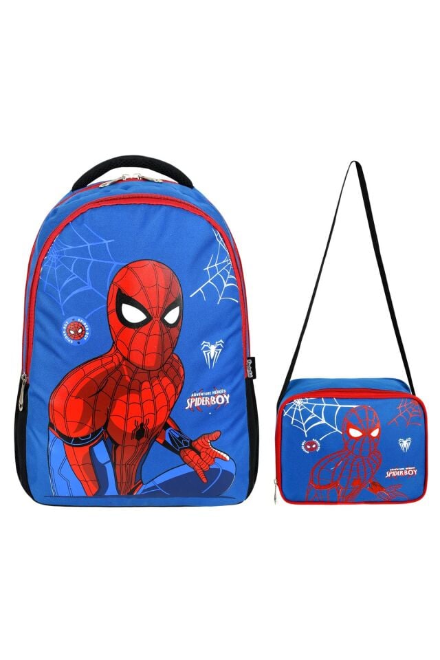 Örümcek Baskılı İlkokul ve Beslenme Çantası Seti