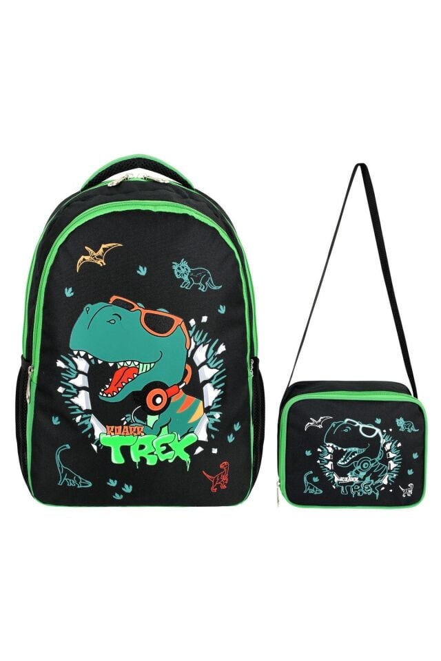 Dinozor İlkokul ve Beslenme Çantası Seti
