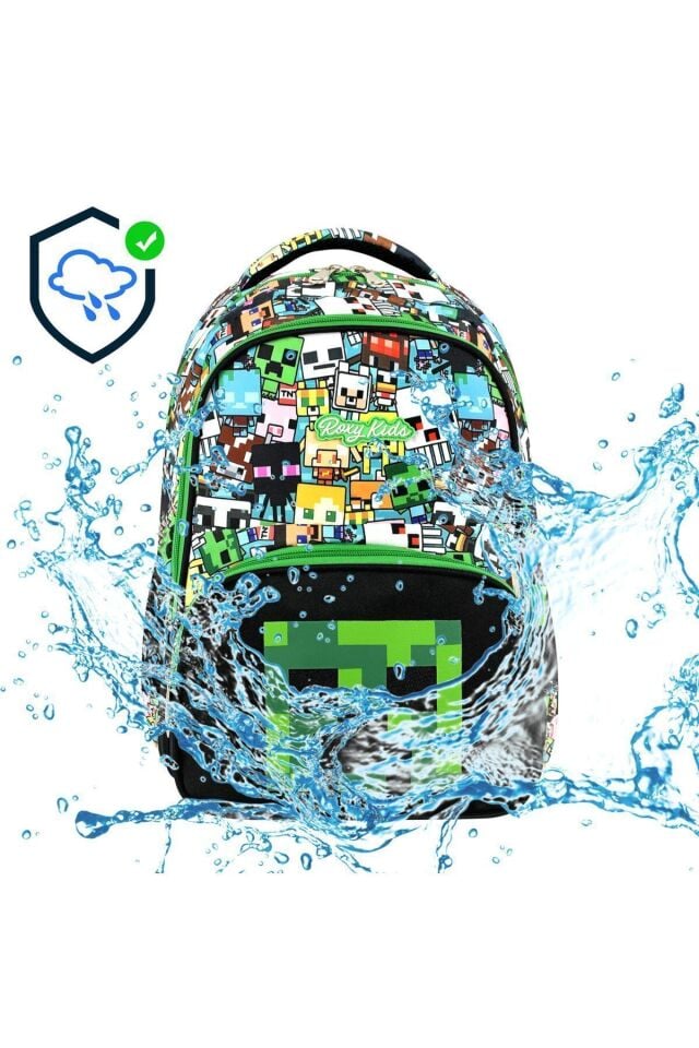 Mine Creeper 3'lü Set Ilkokul Çantası, Termal Beslenme Çantası Ve Kalem Kutusu Seti