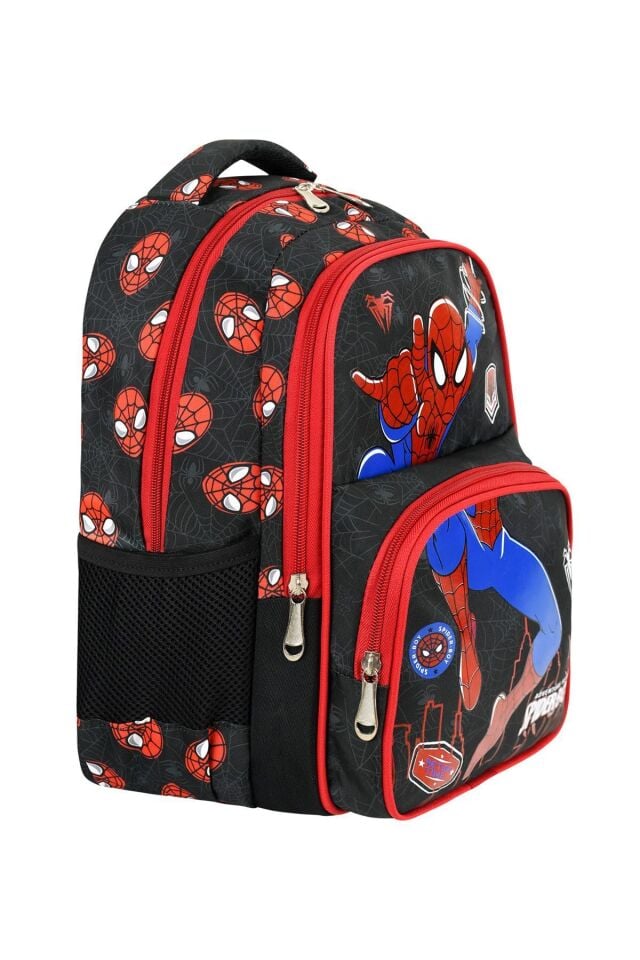 Örümcek Desenli İlkokul Çantası,Beslenme Çantası ve Kalem Kutusu Seti